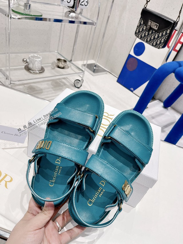Dior迪奧2022新款新色系魔術貼涼鞋原版複刻專櫃純色系沙灘涼鞋女士涼鞋 dx3084